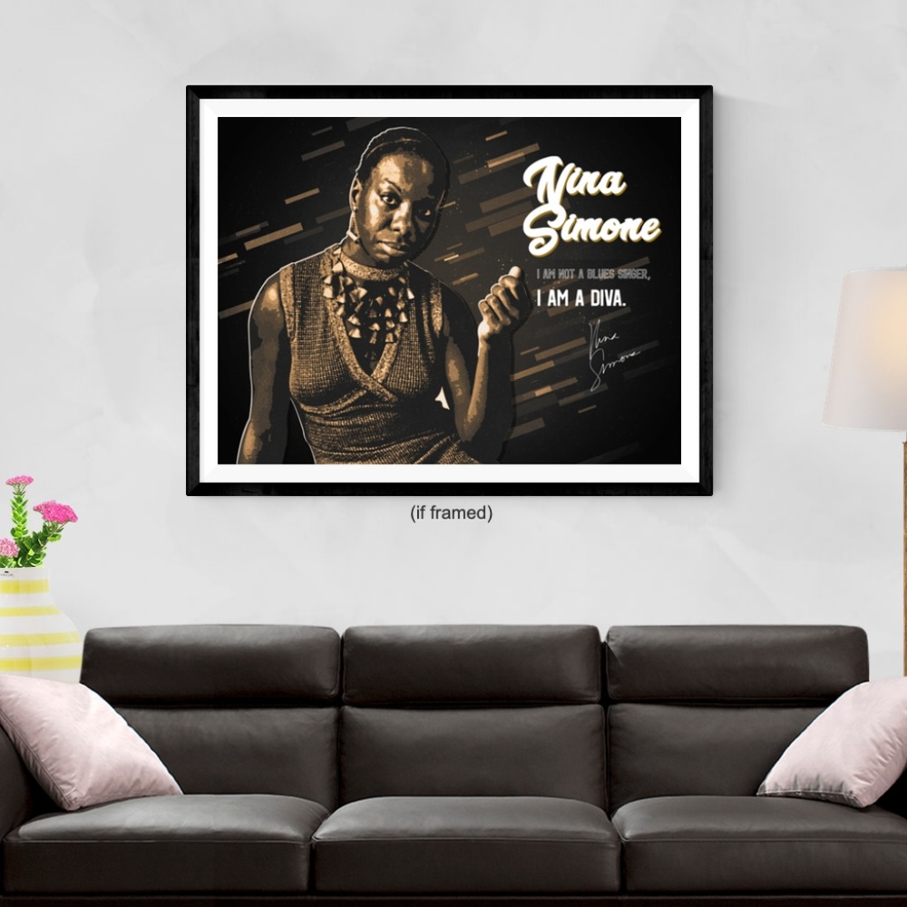 Nina Simone Poster I Am A Diva Wall Art (24x18)